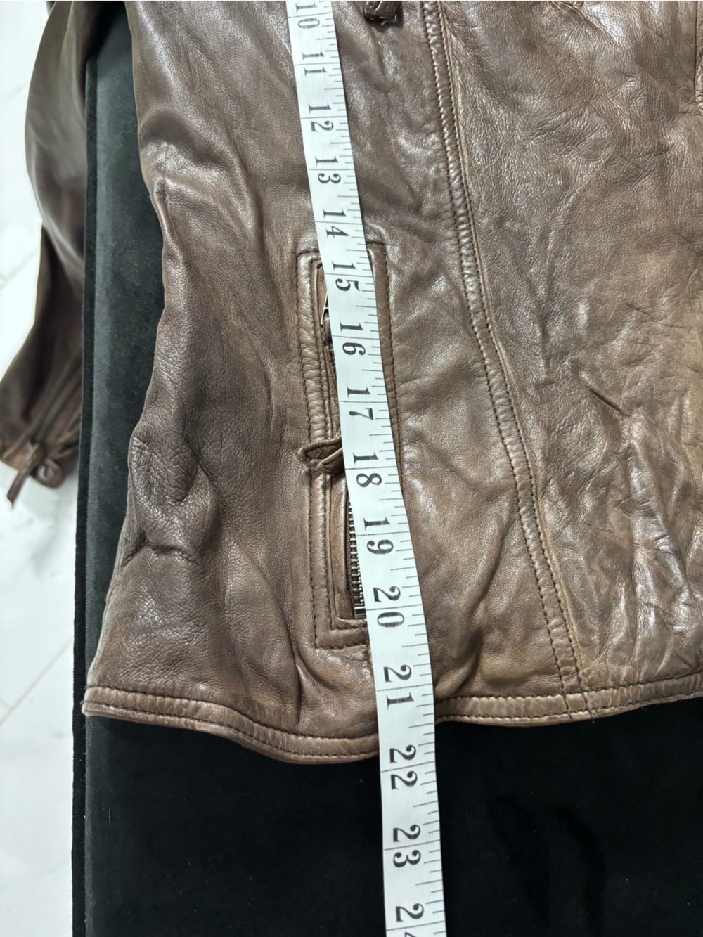 Danier Brown Asymmetrical Leather Moto Jacket - Picture 16 of 16